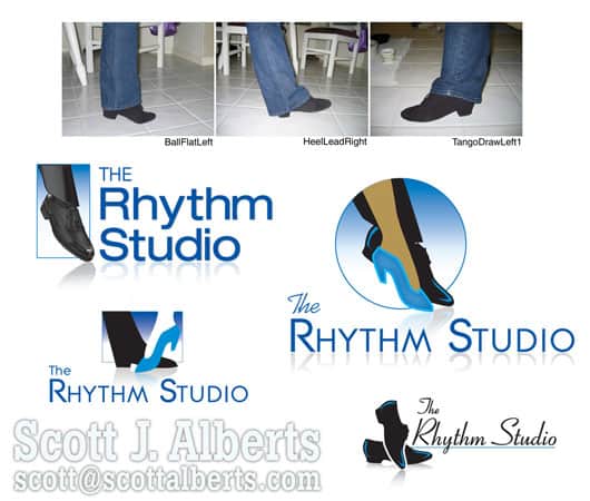 Images of the process our graphics designer, Scott Alberts took for The Rhythm Studio.